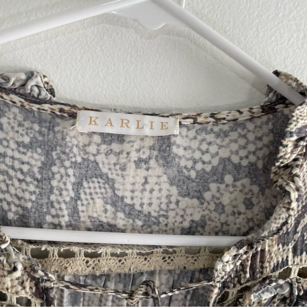 Karlie Python Snap Tassel Tie Pleated Lightweight… - image 4